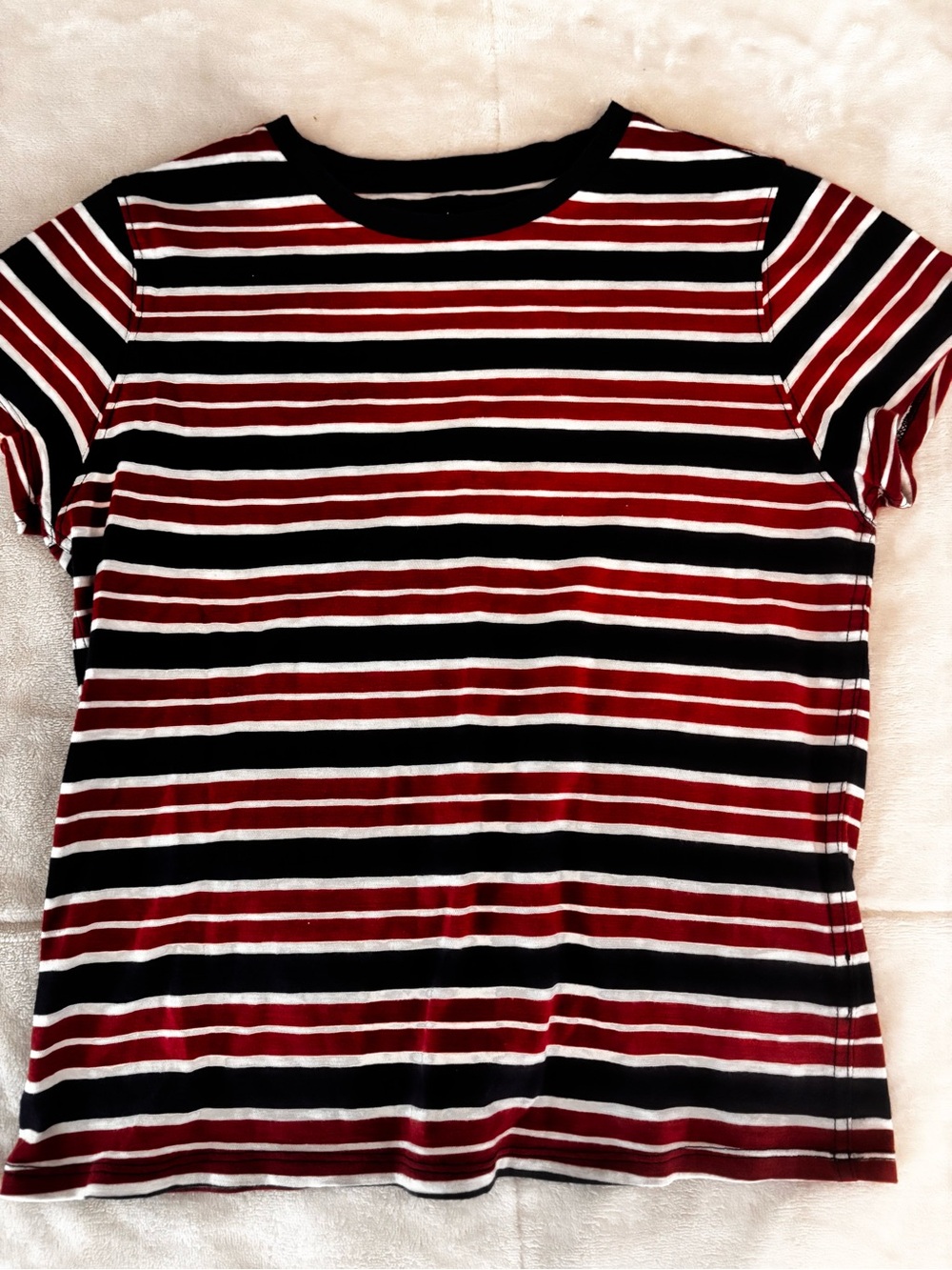 aerie Navy, Red & White Striped Crew Tee